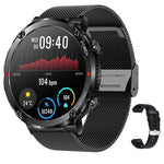 T30 đồng hồ thông minh thể thao ngoài trời chống nước 1,6 inch nghe nhạc gọi Bluetooth, Màu đen, Xanh đậm, Thép đen+Silicone, Lưới đen+Silicone
