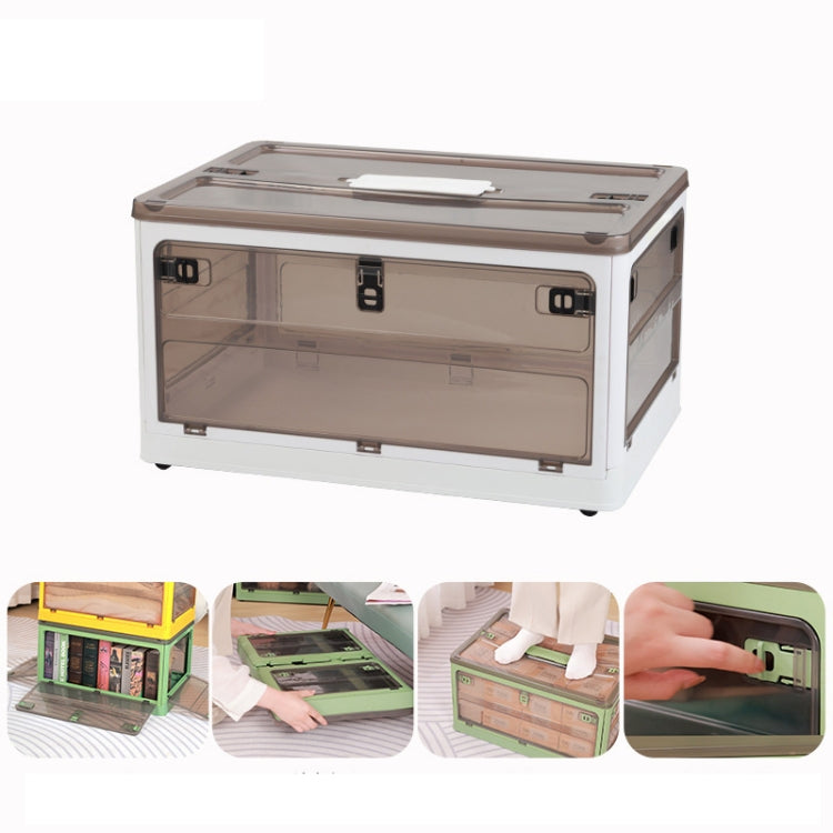 Folding Plastic Storage Box Stackable Storage Organizer with Wheels, White  37 x 26.5 x 22 cm, Yellow  37 x 26.5 x 22 cm, Green  37 x 26.5 x 22 cm, White Wooden Lid  37 x 26.5 x 22 cm, Yellow Wooden Lid  37 x 26.5 x 22 cm