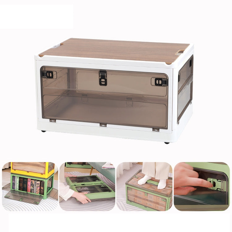 Hộp nhựa gấp gọn có bánh xe, hộp đựng đồ xếp chồng, màu trắng 37 x 26.5 x 22 cm, màu vàng 37 x 26.5 x 22 cm, màu xanh lá 37 x 26.5 x 22 cm, nắp gỗ trắng 37 x 26.5 x 22 cm, nắp gỗ vàng 37 x 26.5 x 22 cm