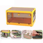 Hộp nhựa gấp gọn có bánh xe, hộp đựng đồ xếp chồng, màu trắng 37 x 26.5 x 22 cm, màu vàng 37 x 26.5 x 22 cm, màu xanh lá 37 x 26.5 x 22 cm, nắp gỗ trắng 37 x 26.5 x 22 cm, nắp gỗ vàng 37 x 26.5 x 22 cm