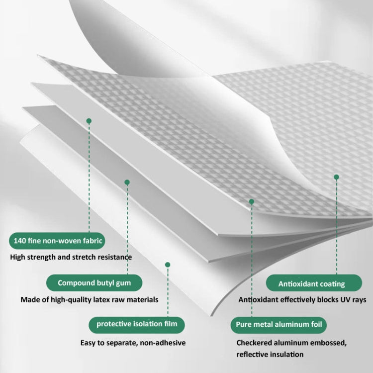 Băng keo chống thấm Butyl dày 1.2mm, băng keo nhôm tự dính, kích thước 5cm x 5m, 15cm x 5m, 20cm x 5m, 10cm x 10m