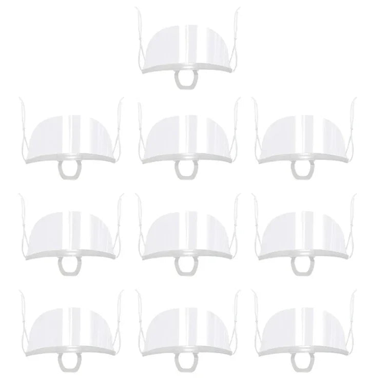 10 cái/túi khẩu trang trong suốt tái chế cho nhà hàng, đầu bếp chống mờ và chống bắn nước bọt