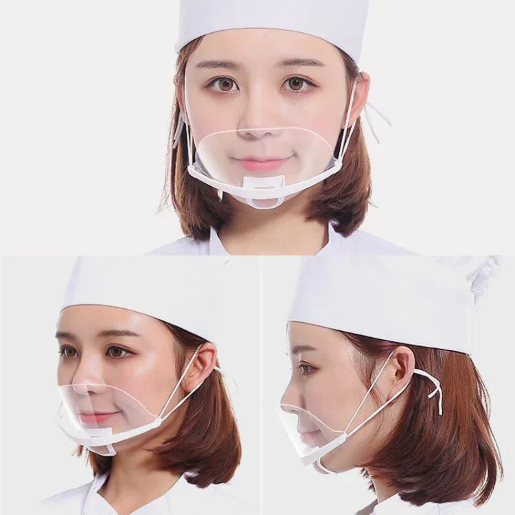 10 cái/túi khẩu trang trong suốt tái chế cho nhà hàng, đầu bếp chống mờ và chống bắn nước bọt