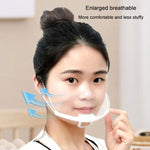 10 cái/túi khẩu trang trong suốt tái chế cho nhà hàng, đầu bếp chống mờ và chống bắn nước bọt