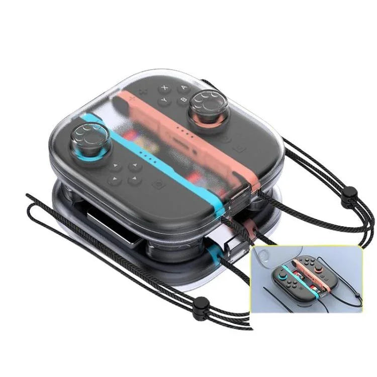 Hộp Đựng Bảo Quản Trong Suốt Cho Joy-Con Nintendo Switch 2 Chống Trầy Xước Có 2 Ngăn Đựng Thẻ Game, Hộp Có Tay Cầm Màu Trắng Trong Suốt, Hộp Có Tay Cầm Màu Đen Trong Suốt