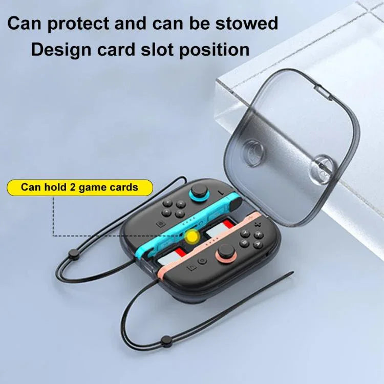 Hộp Đựng Bảo Quản Trong Suốt Cho Joy-Con Nintendo Switch 2 Chống Trầy Xước Có 2 Ngăn Đựng Thẻ Game, Hộp Có Tay Cầm Màu Trắng Trong Suốt, Hộp Có Tay Cầm Màu Đen Trong Suốt