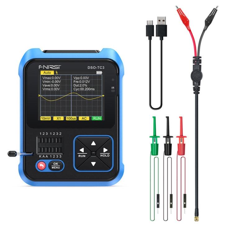 Máy hiện sóng kỹ thuật số cầm tay 3 trong 1 FNIRSI, máy kiểm tra transistor LCR, DSO-TC3 tiêu chuẩn, DSO-TC3 nâng cấp