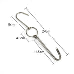 Móc Treo Vịt Bằng Thép Không Gỉ Hai Vòng Dùng Cho Nấu Ăn Ngoài Trời, Móc Treo Nướng BBQ, Vòng Nhỏ 3cm 23cm, Vòng Sáp Nhỏ 3cm 24.5cm, Vòng Sáp Lớn 3cm 33cm, Vòng Sáp Trung 3cm 29cm, Vòng Thép Dày Ngắn 4cm 24cm