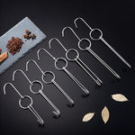 Móc Treo Vịt Bằng Thép Không Gỉ Hai Vòng Dùng Cho Nấu Ăn Ngoài Trời, Móc Treo Nướng BBQ, Vòng Nhỏ 3cm 23cm, Vòng Sáp Nhỏ 3cm 24.5cm, Vòng Sáp Lớn 3cm 33cm, Vòng Sáp Trung 3cm 29cm, Vòng Thép Dày Ngắn 4cm 24cm