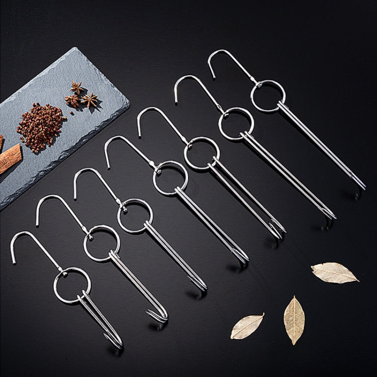 Móc Treo Vịt Bằng Thép Không Gỉ Hai Vòng Dùng Cho Nấu Ăn Ngoài Trời, Móc Treo Nướng BBQ, Vòng Nhỏ 3cm 23cm, Vòng Sáp Nhỏ 3cm 24.5cm, Vòng Sáp Lớn 3cm 33cm, Vòng Sáp Trung 3cm 29cm, Vòng Thép Dày Ngắn 4cm 24cm
