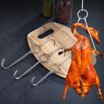 Móc Treo Vịt Bằng Thép Không Gỉ Hai Vòng Dùng Cho Nấu Ăn Ngoài Trời, Móc Treo Nướng BBQ, Vòng Nhỏ 3cm 23cm, Vòng Sáp Nhỏ 3cm 24.5cm, Vòng Sáp Lớn 3cm 33cm, Vòng Sáp Trung 3cm 29cm, Vòng Thép Dày Ngắn 4cm 24cm