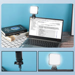 Đèn chiếu sáng hội nghị video di động W64 64 đèn LED cho laptop, bộ kẹp, bộ kẹp + chân máy