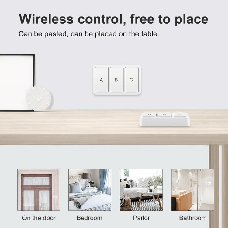 Công tắc thông minh không dây Zigbee Tuya 3 phím theo tình huống, YSB33