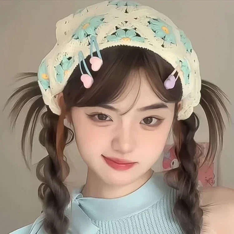 Băng đô tam giác móc tay thủ công đa năng phong cách cổ điển cho bé gái, kích thước một cỡ