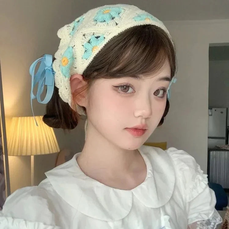 Băng đô tam giác móc tay thủ công đa năng phong cách cổ điển cho bé gái, kích thước một cỡ