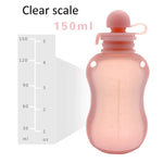 Túi đựng thức ăn cho bé bằng silicone tái sử dụng 150ml có thể bơm lại, 150ml xanh dương, 150ml hồng, 150ml be