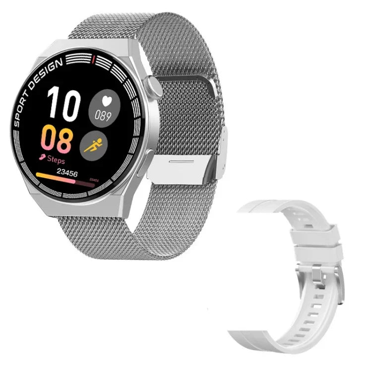 Đồng hồ thông minh GT3Pro 1.28 inch theo dõi sức khỏe, Gọi Bluetooth, NFC, Dây silicone đen, Dây silicone bạc, Dây da đen, Dây da nâu, Dây thép đen, Dây thép bạc, Dây thép ba hạt đen, Dây thép ba hạt bạc