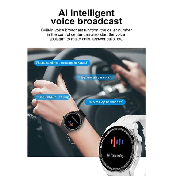 Đồng hồ thông minh GT3Pro 1.28 inch theo dõi sức khỏe, Gọi Bluetooth, NFC, Dây silicone đen, Dây silicone bạc, Dây da đen, Dây da nâu, Dây thép đen, Dây thép bạc, Dây thép ba hạt đen, Dây thép ba hạt bạc