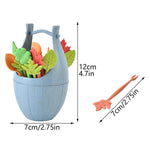 Bộ đồ ăn làm từ sợi lúa mì Mini, 16 cái nĩa trái cây + 1 thùng