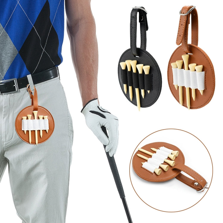 Túi đựng gậy golf treo eo ngoài trời bằng da, túi chèn gai golf, hai mặt màu đen, hai mặt màu nâu, một mặt màu đen, một mặt màu nâu
