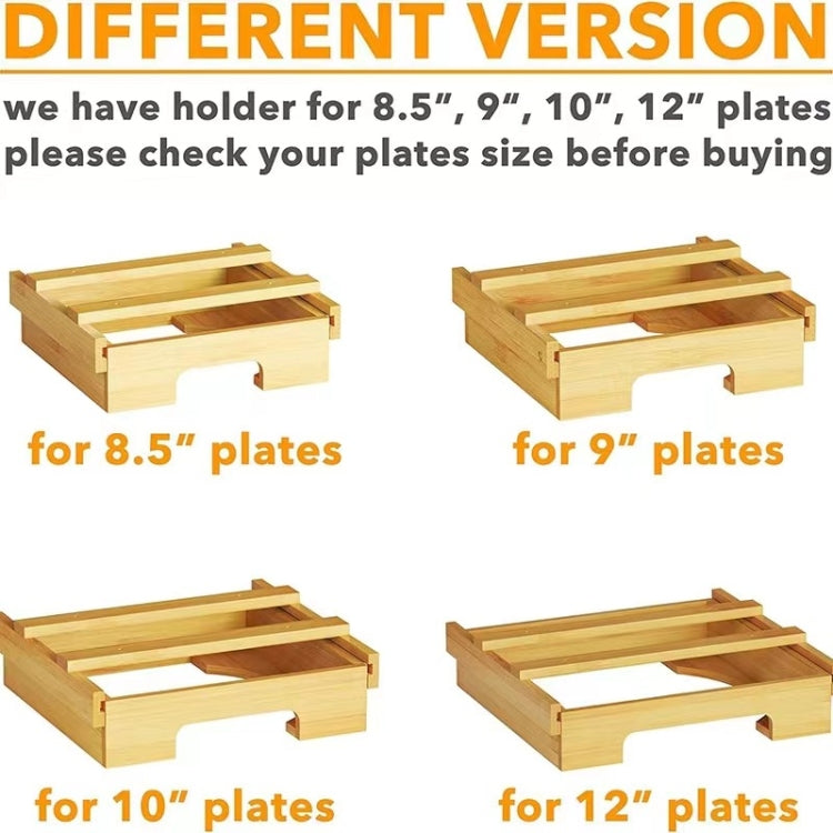 9-inch Paper Plate Dispenser Under Cabinet Bamboo Plates Holder Kitchen Storage Rack, 24 x 26.5 x 6.5