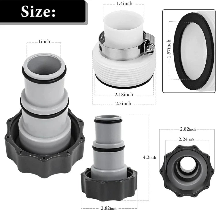 Dành cho bộ chuyển đổi ống hồ bơi Intex có ren trong, Bộ A, Bộ B, 1 bộ chuyển đổi loại A