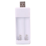 Sạc pin sạc lại USB 2 khe cắm trực tiếp cho pin AA / AAA, USB 2 khe cắm