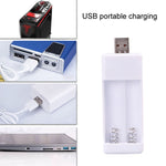 Sạc pin sạc lại USB 2 khe cắm trực tiếp cho pin AA / AAA, USB 2 khe cắm