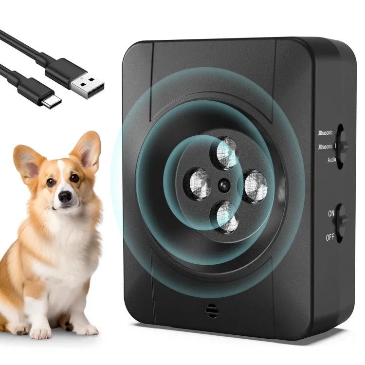 Thiết Bị Chống Sủa Cho Chó Với 4 Bộ Phát Siêu Âm Nâng Cao 3 Cấp Độ Điều Chỉnh, 4 Đầu
