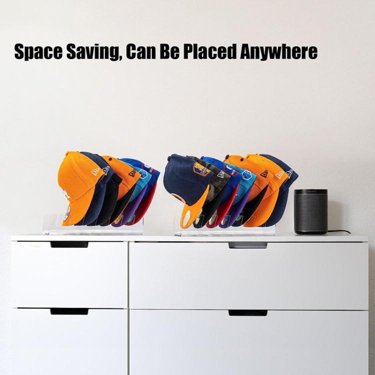 Giá đỡ mũ bóng chày acrylic có thể chứa 7 mũ bóng chày, trong suốt, màu đen
