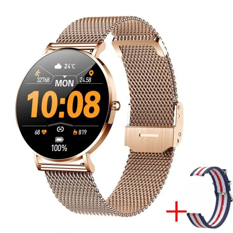 Đồng hồ thông minh Bluetooth T8 1.3 inch theo dõi nhịp tim/huyết áp/oxy trong máu, Vàng, Bạc, Cam, Bạc xám
