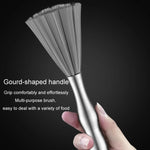 Bàn chải nồi bằng dây thép dày 304 kéo dài, bàn chải làm sạch bằng thép không gỉ cho nhà bếp, 25.5cm