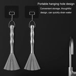 Bàn chải nồi bằng dây thép dày 304 kéo dài, bàn chải làm sạch bằng thép không gỉ cho nhà bếp, 25.5cm