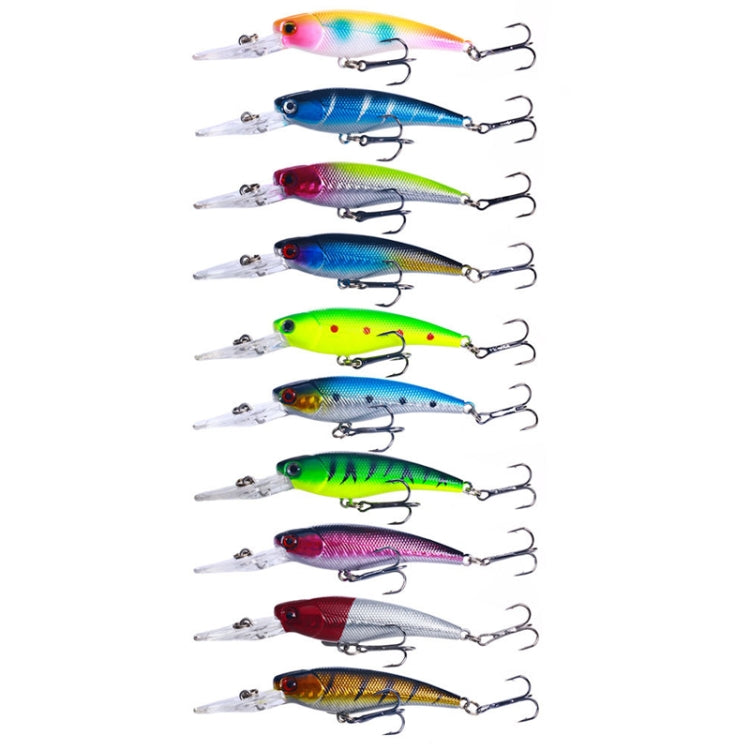 10 màu / Bộ HENGJIA MI103 Mồi câu Minnow giả lặn, mồi cứng sinh học, 9.5cm 7.2g