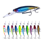 10 màu / Bộ HENGJIA MI103 Mồi câu Minnow giả lặn, mồi cứng sinh học, 9.5cm 7.2g