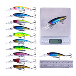 10 màu / Bộ HENGJIA MI103 Mồi câu Minnow giả lặn, mồi cứng sinh học, 9.5cm 7.2g