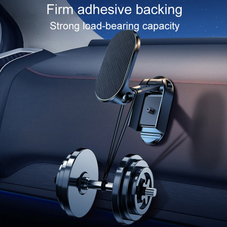 D11 Magnetic Folding Car Phone Holder Rotatable Dashboard Stick-On Navigation Stand, Black Frosted, Silver Frosted