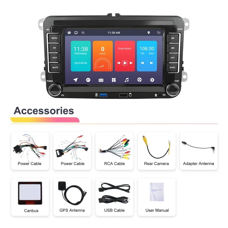 Máy nghe nhạc Volkswagen/Skoda 1+32G màn hình lớn tích hợp Carplay Android dẫn đường và camera lùi, 1+32G