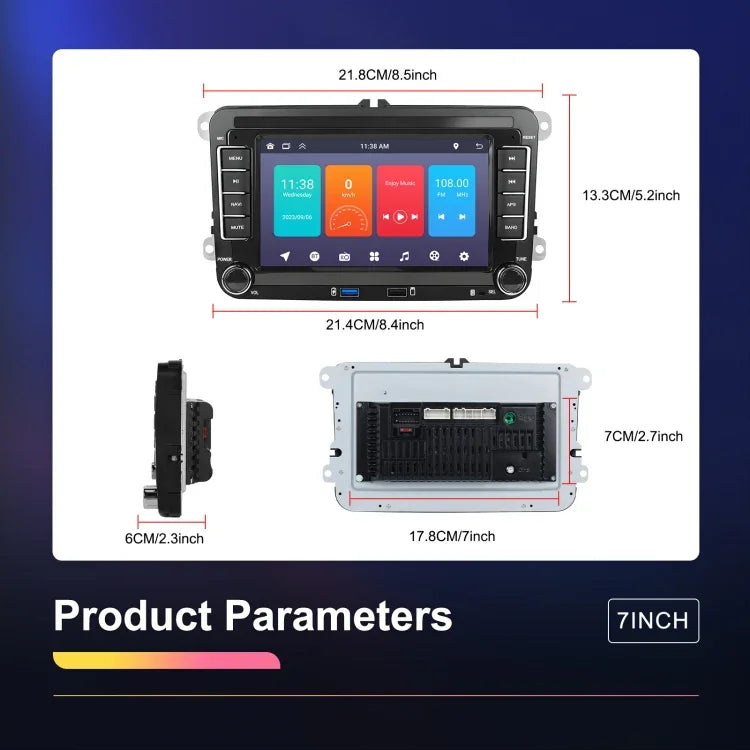 Máy nghe nhạc Volkswagen/Skoda 1+32G màn hình lớn tích hợp Carplay Android dẫn đường và camera lùi, 1+32G