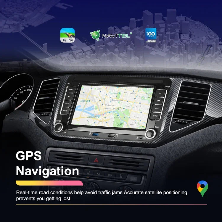 Máy nghe nhạc Volkswagen/Skoda 1+32G màn hình lớn tích hợp Carplay Android dẫn đường và camera lùi, 1+32G