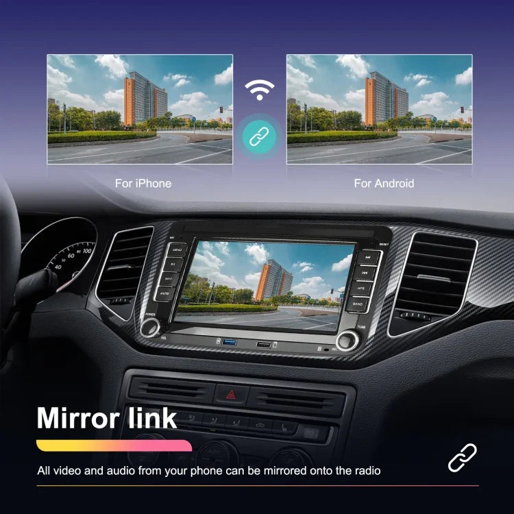 Máy nghe nhạc Volkswagen/Skoda 1+32G màn hình lớn tích hợp Carplay Android dẫn đường và camera lùi, 1+32G
