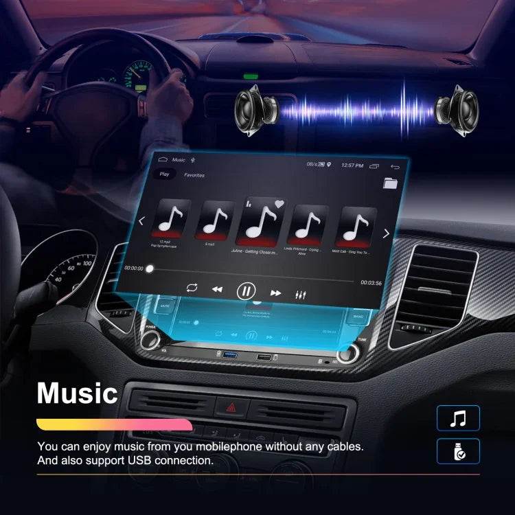 Máy nghe nhạc Volkswagen/Skoda 1+32G màn hình lớn tích hợp Carplay Android dẫn đường và camera lùi, 1+32G
