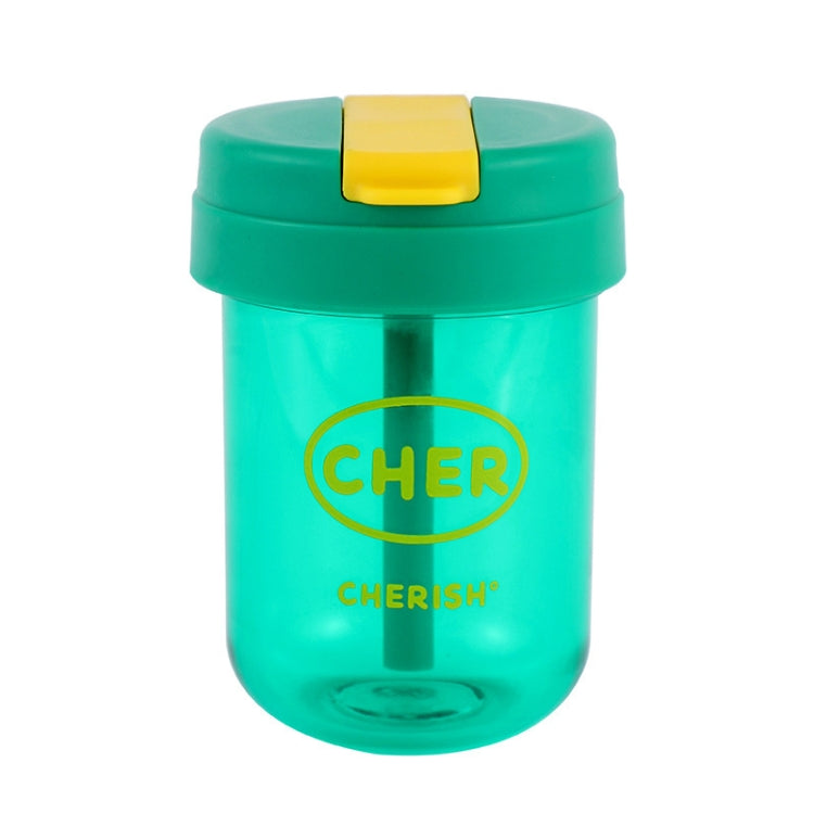 Cốc nước mini trẻ em 300ml chống rò rỉ, cốc nhựa có ống hút di động cho học sinh