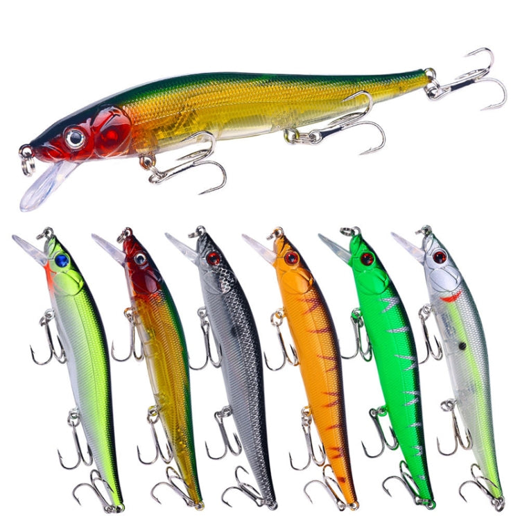 6 màu / Bộ HENGJIA MI169 Mồi câu Minnow giả chìm, mồi câu cứng Lua, 12cm 13.6g