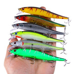 6 màu / Bộ HENGJIA MI169 Mồi câu Minnow giả chìm, mồi câu cứng Lua, 12cm 13.6g