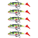 5 cái / Gói HENGJIA SO071 Mồi câu mềm Lua đuôi T, chì, 8.5cm 10.6g