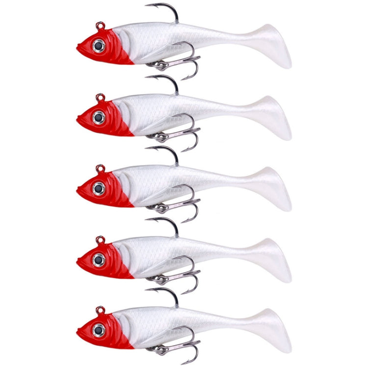 5 cái / Gói HENGJIA SO071 Mồi câu mềm Lua đuôi T, chì, 8.5cm 10.6g