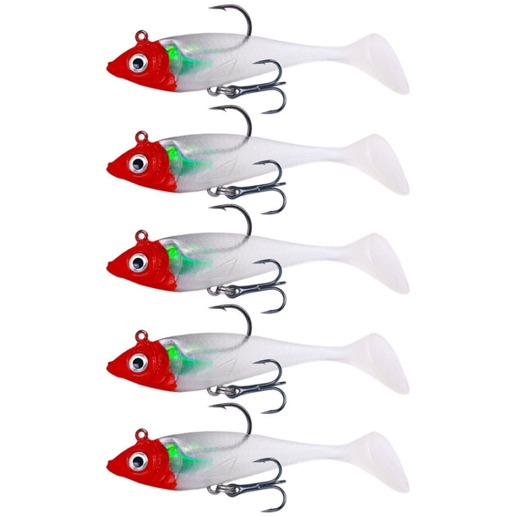 5 cái / Gói HENGJIA SO071 Mồi câu mềm Lua đuôi T, chì, 8.5cm 10.6g