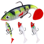 5 cái / Gói HENGJIA SO071 Mồi câu mềm Lua đuôi T, chì, 8.5cm 10.6g