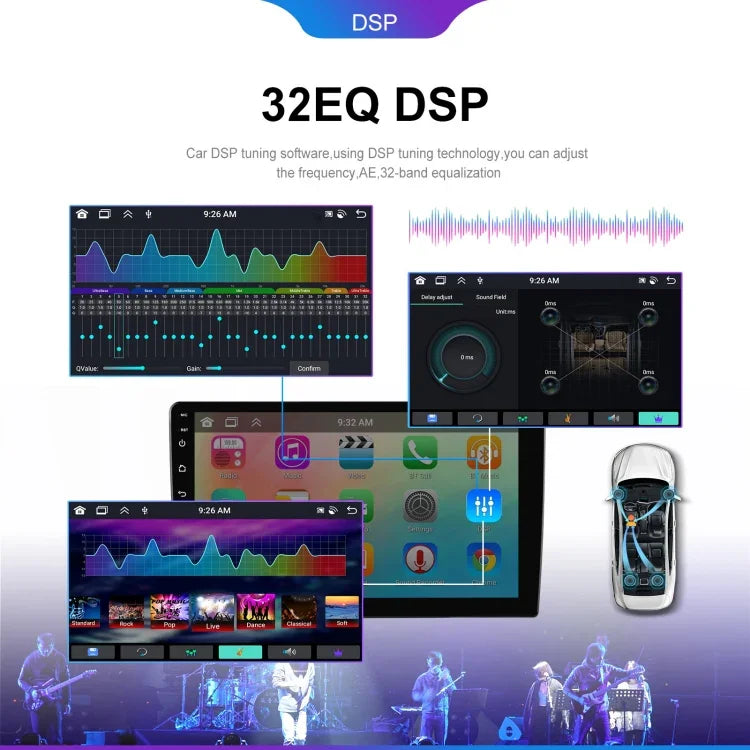 Máy nghe nhạc ô tô Bluetooth Android HD màn hình lớn 6+128G, Tích hợp GPS dẫn đường Android, Kích thước 7 inch, 9 inch, 10.1 inch